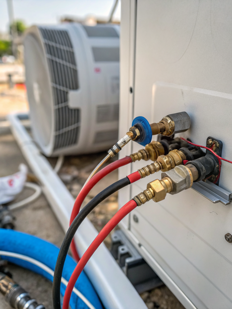 split klimaanlage quick connect details